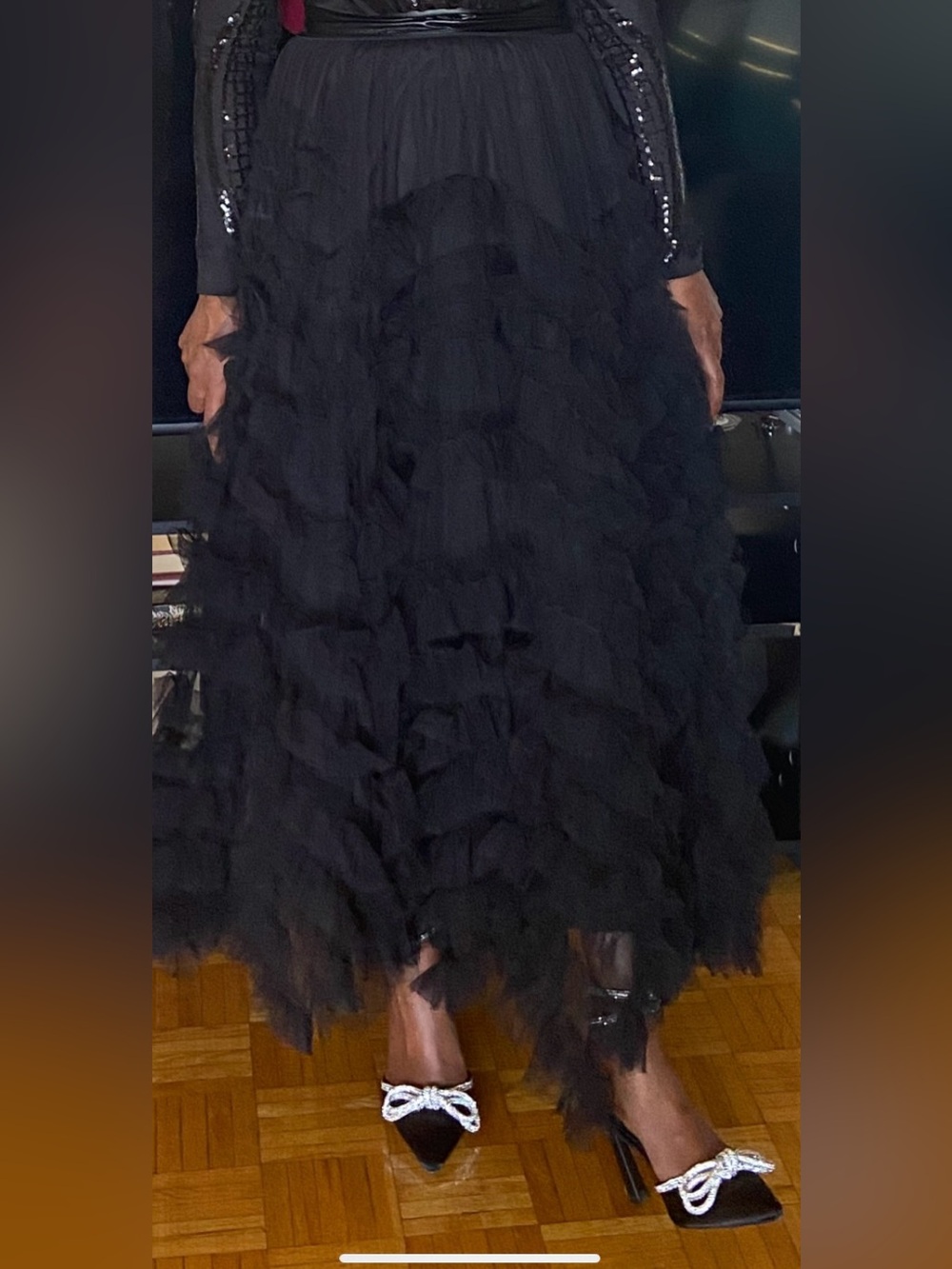 Black Ruffled Maxi Skirt - Picture 8 of 8